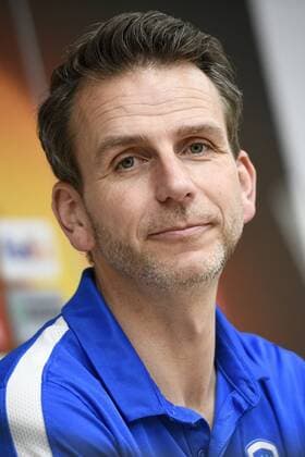 Genk s head coach Albert Stuivenberg pictured during a press conference PK Pressekonferenz of Belgian soccer team RC Genk, Wednesday 12 April 2017, in Vigo, Spain. Tomorrow Genk is playing against Spanish team Celta Vigo in the Europa League competition. YORICKxJANSENS  x05080600x