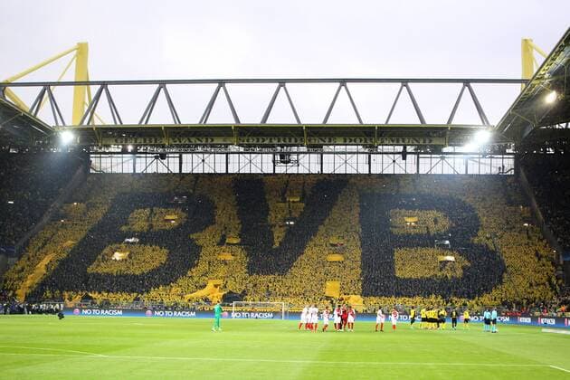 Fan choreo, Borussia Dortmund vs AS Monaco, UEFA Champions League, Viertelfinale, Nachholspiel Fussball, 12.04.2017, Dortmund Copyright: xLangerx xEibner-Pressefotox EP_HLR