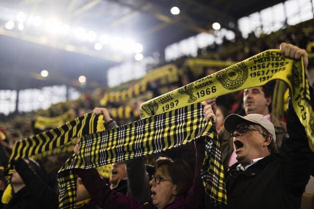 Dortmund, 12.04.2017 BvB Fans singen Borussia Dortmund - AS Monaco