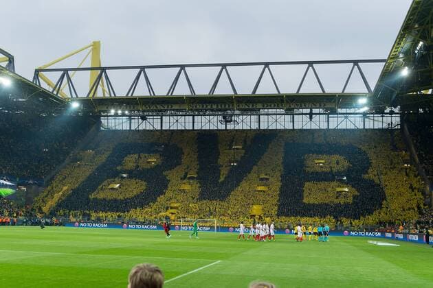 Dortmund, Germany 12.03.2017, UEFA Champions League - 2016 17 Season, BV Borussia Dortmund - AS Monaco, Suedtribuene mit BVB Fans ( DeFodi001