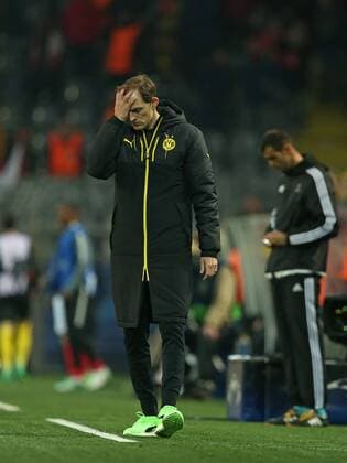 12.04.2017, Fussball Champions-League 2016 2017, Viertelfinale, Borussia Dortmund - AS Monaco, im Signal-Iduna-Park Dortmund. Trainer Thomas Tuchel (Dortmund) enttäuscht 