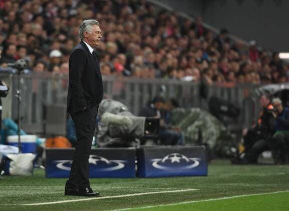 12.04.2017, xjhx, Fussball UEFA Champions League, FC Bayern Muenchen - Real Madrid, emspor, v.l. Carlo Ancelotti (Trainer FC Bayern Muenchen) Muenchen