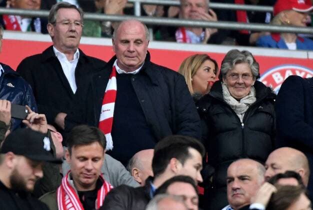 12.04.2017, xjhx, Fussball UEFA Champions League, FC Bayern Muenchen - Real Madrid, emspor, v.l. Uli Hoeness (FC Bayern Muenchen) Muenchen