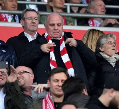 12.04.2017, xjhx, Fussball UEFA Champions League, FC Bayern Muenchen - Real Madrid, emspor, v.l. Uli Hoeness (FC Bayern Muenchen) Muenchen