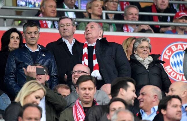 12.04.2017, xjhx, Fussball UEFA Champions League, FC Bayern Muenchen - Real Madrid, emspor, v.l. Uli Hoeness (FC Bayern Muenchen) Muenchen