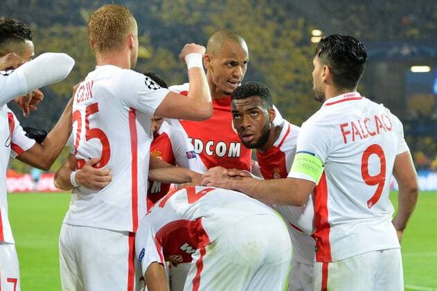 02 FABINHO (mon) - 27 THOMAS LEMAR (mon) - JOIE FOOTBALL : Borussia Dortmund vs Monaco - Ligue des Champions - 12 04 2017 AnthonyBIBARD FEP Panoramic 