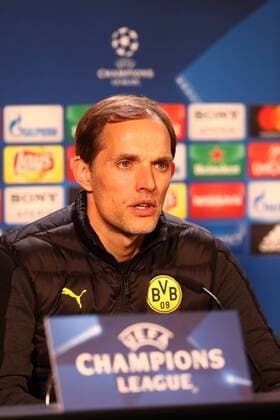 Mittwoch 12.04.2017, Saison 2016 2017, UEFA Champions League, Viertelfinale Hinspiel im Signal Iduna Park, BVB 09 Borussia Dortmund - AS Monaco, Thomas Tuchel (Trainer, BVB) auf der anschliessenden Pressekonferenz
