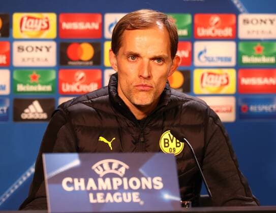 Mittwoch 12.04.2017, Saison 2016 2017, UEFA Champions League, Viertelfinale Hinspiel im Signal Iduna Park, BVB 09 Borussia Dortmund - AS Monaco, Thomas Tuchel (Trainer, BVB) auf der anschliessenden Pressekonferenz