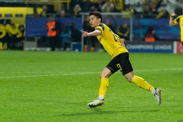 Dortmund, Germany 12.03.2017, UEFA Champions League - 2016 17 Season, BV Borussia Dortmund - AS Monaco, Shinji Kagawa (BVB) jubelt nach seinem trefffer zum 2:3 ( DeFodi001