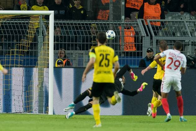 Dortmund, Germany 12.03.2017, UEFA Champions League - 2016 17 Season, BV Borussia Dortmund - AS Monaco, TOR zum 1:3 durch Kylian Mbappe (MCO) ( DeFodi001
