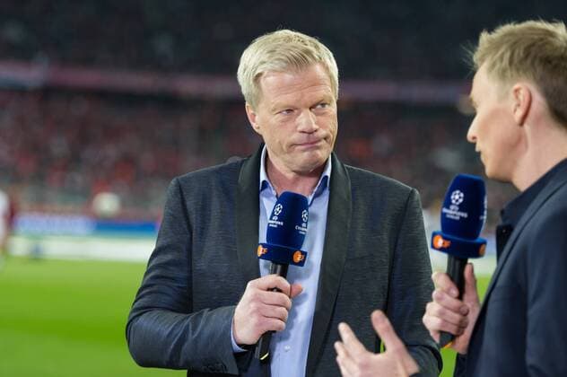 SOCCER - CL, Bayern vs Madrid MUNICH,GERMANY,12.APR.17 - SOCCER - UEFA Champions League, quarterfinal, FC Bayern Muenchen vs Real Madrid CF. Image shows Oliver Kahn Keyword: TV Microphone ZDF. GEPAxpictures xMarkusxFischer