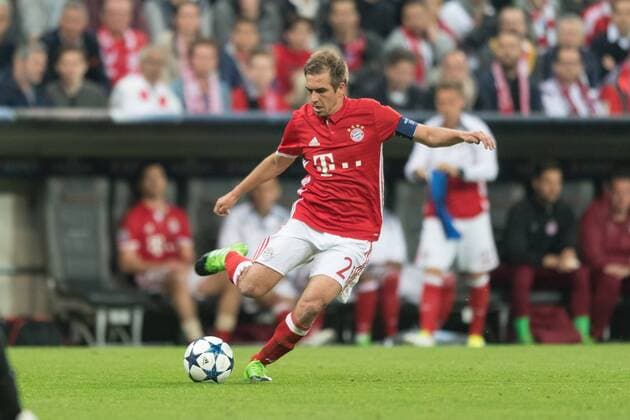 SOCCER - CL, Bayern vs Madrid MUNICH,GERMANY,12.APR.17 - SOCCER - UEFA Champions League, quarterfinal, FC Bayern Muenchen vs Real Madrid CF. Image shows Philipp Lahm (Bayern). GEPAxpictures xMarkusxFischer