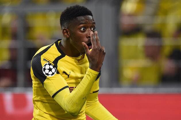 Fußball Champions League Viertelfinale Borussia Dortmund - AS Monaco am 12.04.2017 im Signal Iduna Park in Dortmund Ousmane Dembele ( Dortmund ) xRx