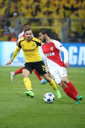 Marcel Schmelzer (Borussia Dortmund 29) Bernardo Silva ( AS Monaco 10 ), Borussia Dortmund vs AS Monaco, UEFA Champions League, Viertelfinale, Nachholspiel Fussball, 12.04.2017, Dortmund Copyright: xLangerx xEibner-Pressefotox EP_HLR