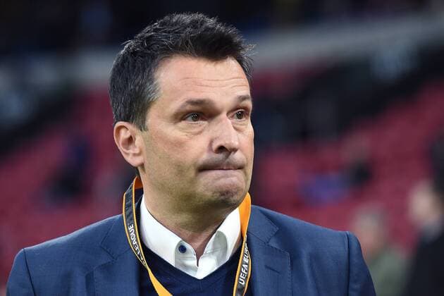 Fußball Europa League Viertelfinale Ajax Amsterdam - FC Schalke 04 am 13.04.2017 in der Amsterdam ArenA in Amsterdam Christian Heidel ( Vorstand und Kommunikation Schalke ) xRx