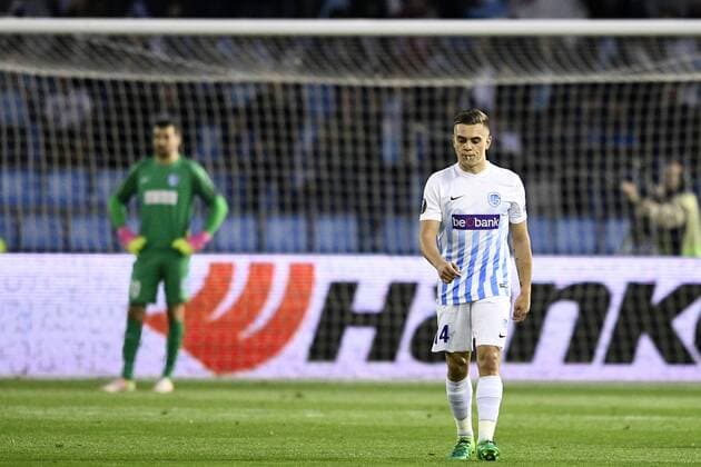 Genk s Leandro Trossard looks dejected during a soccer game between Spanish club Real Club Celta de Vigo and Belgian team KRC Genk, Thursday 13 April 2017, in Vigo, Spain, the first leg of the quarter finals of the Europa League competition. YORICKxJANSENS  x05081099x