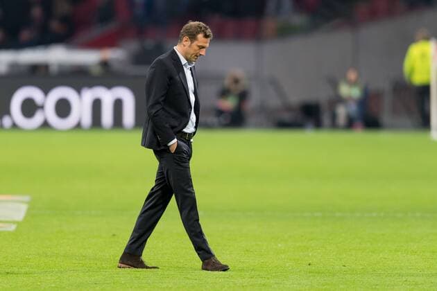 Amsterdam, Netherlands 13.04.2017, UEFA Europa League - 2016 17 Season, Ajax Amsterdam - FC Schalke 04, Trainer Markus Weinzierl (S04), enttaeuscht ( DeFodi001