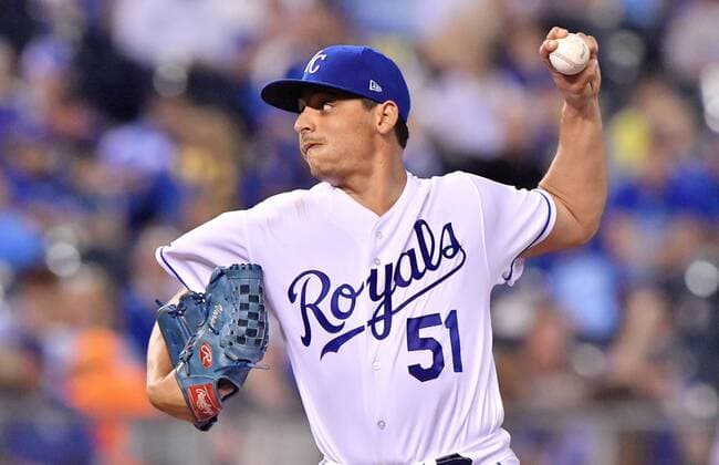 April 13, 2017 - Kansas City, MO, USA - Kansas City Royals starting pitcher Jason Vargas throws against the Oakland Athletics at Kauffman Stadium in Kansas City, Mo., on Thursday, April 13, 2017. Oakland at Kansas City - ZUMAm67_ 20170413_zaf_m67_062 Copyright: xJohnxSleezerx