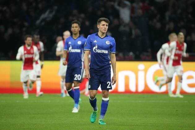 Thilo Kehrer ( FC Schalke 04 20) Alessandro Schoepf ( FC Schalke 04 21) nach dem 1:0, Ajax Amsterdam vs FC Schalke 04, UEFA Europa League, Viertelfinale, Fussball, 13.04.2017, Amsterdam Copyright: xLangerx xEibner-Pressefotox EP_HLR