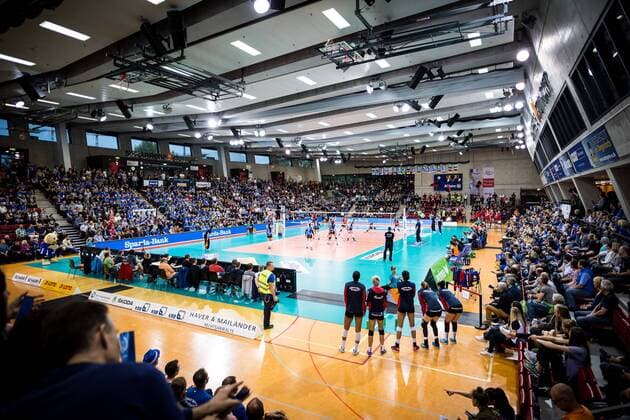 SCHARRena Totale; 1. Volleyball Bundesliga Play-Off Halbfinale 3: Allianz MTV Stuttgart vs Dresdner SC, SCHARRena, Stuttgart Germany, 20170415; Stuttgart Copyright: xWuechner Eibner-Pressefotox EP_NWR