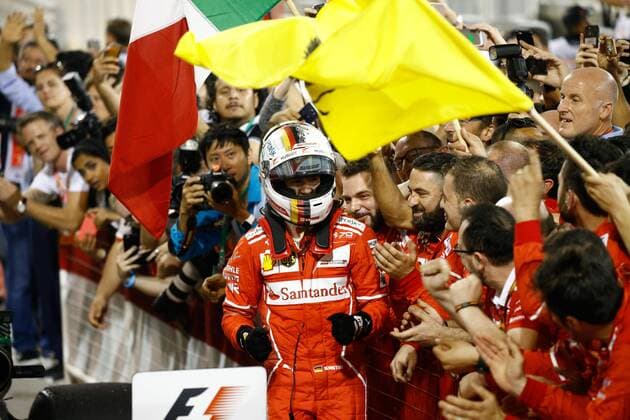 Motorsports: FIA Formula One World Championship WM Weltmeisterschaft 2017, Grand Prix of Bahrain, 5 Sebastian Vettel (GER, Scuderia Ferrari) Sakhir Bahrain xHOCHxZWEIx