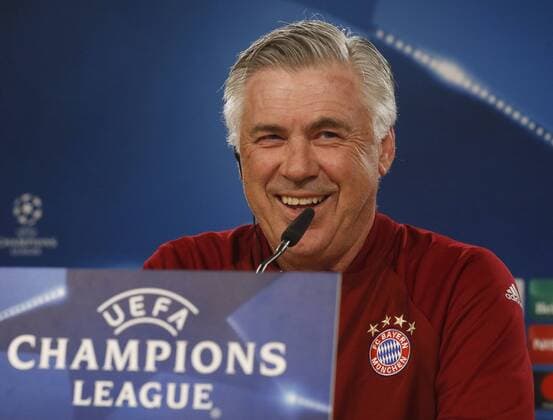 Bayern Munich s Italian head coach Carlo Ancelotti during a press conference PK Pressekonferenz held at Santiago Bernabeu stadium in Madrid, Spain, 17 April 2017. Real Madrid will face Bayern Munich in a Champions League quarter finals second leg soccer match on 18 April. BAYERN MUNICH S PRESS CONFERENCE !ACHTUNG: NUR REDAKTIONELLE NUTZUNG!  Copyright: xKikoxHuescax 20170417-636280528668723392