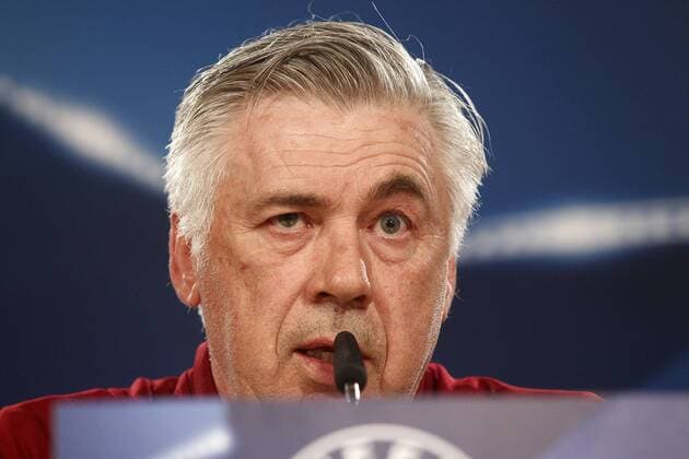FC Bayern Munchen s coach Carlo Ancelotti in press conference PK Pressekonferenz before training session. April 17,2017.  (20170417177)
