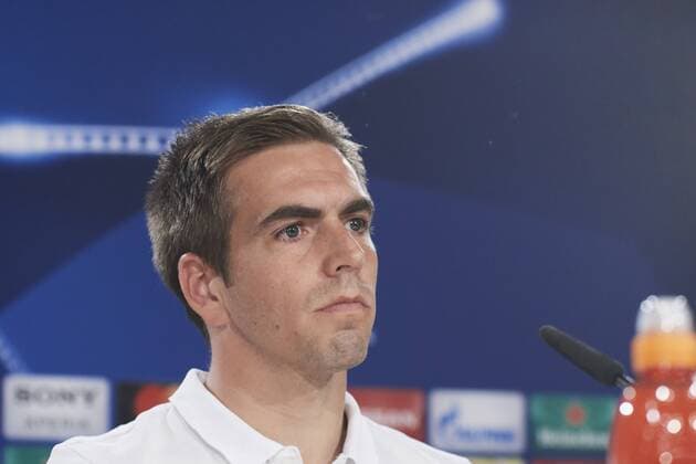 April 17, 2017 - Madrid, Madrid, Spain - Philipp Lahm (defender; Bayern Munchen) during a press conference PK Pressekonferenz held at Santiago Bernabeu stadium in Madrid, Spain, 17 April 2017. Real Madrid will face Bayern Munich in a Champions League quarter finals second leg soccer match on 18 April. Bayern Munchen press conference Madrid  - ZUMAg15_ 20170417_zaf_g15_007 Copyright: xJackxAbuinx