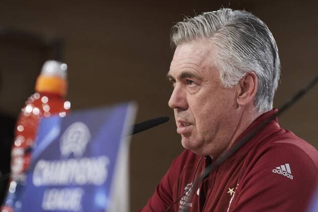 April 17, 2017 - Madrid, Madrid, Spain - Carlo Ancelotti (coach; Bayern Munchen) during a press conference PK Pressekonferenz held at Santiago Bernabeu stadium in Madrid, Spain, 17 April 2017. Real Madrid will face Bayern Munich in a Champions League quarter finals second leg soccer match on 18 April. Bayern Munchen press conference Madrid  - ZUMAg15_ 20170417_zaf_g15_035 Copyright: xJackxAbuinx
