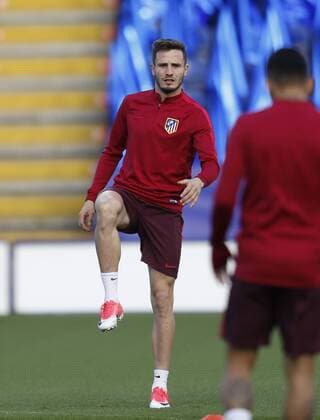 Fußball, CL, Atletico Madrid Training Entrenamiento del Atletico en el estadio Power King Stadium un dia antes del partido de la Liga de Campeones contra el Leicester. En la imagen, Saul. Atletico practice session at King Power Stadium the day before the Champions League match against Leicester. In this picture, Saul. xÃngelxRiverox 