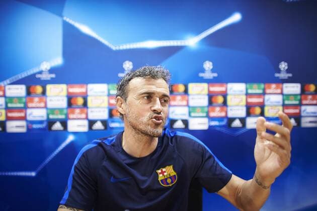 FC Barcelona Barca s head coach Luis Enrique during the press conference PK Pressekonferenz held after the training of the team at Joan Gamper Sports Center in Barcelona, northeastern Spain, 18 April 2017. FC Barcelona will face Juventus in a UEFA Champions League quarter final second leg match on 19 April 2017 at the Nou Camp stadium. FC BARCELONA S PRESS CONFERENCE !ACHTUNG: NUR REDAKTIONELLE NUTZUNG!  Copyright: xALEJANDROxGARCIAx 20170418-636281298945792792