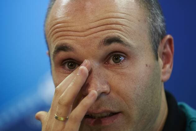 FC Barcelona Barca s midfielder Andres Iniesta during the press conference PK Pressekonferenz held after the training of the team at Joan Gamper Sports Center in Barcelona, northeastern Spain, 18 April 2017. FC Barcelona will face Juventus in a UEFA Champions League quarter final second leg match on 19 April 2017 at the Nou Camp stadium. FC BARCELONA S PRESS CONFERENCE !ACHTUNG: NUR REDAKTIONELLE NUTZUNG!  Copyright: xALEJANDROxGARCIAx 20170418-636281299713302952