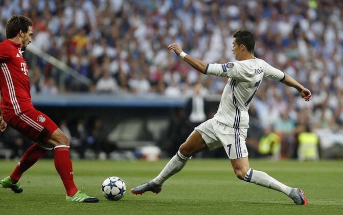 Soccer match between Real Madrid and Bayern Munich of the 2016 2017 Champions League quarter finals second leg, held at the Santiago Bernabeu stadium, in Madrid, April 18, 2017. (Photo: J. Luis Cuesta 261 Cordon Press). Cristiano Ronaldo  xJosexLuisxCuestax xx