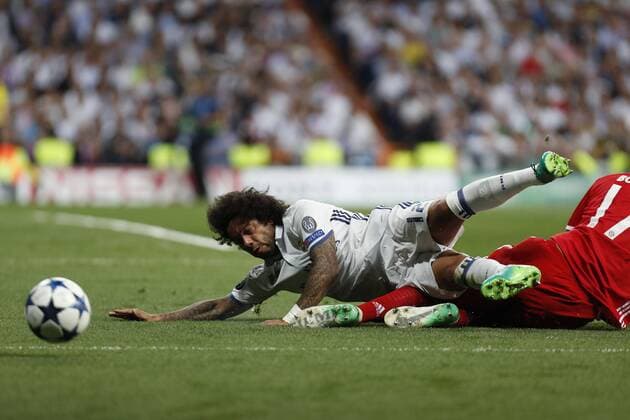 Soccer match between Real Madrid and Bayern Munich of the 2016 2017 Champions League quarter finals second leg, held at the Santiago Bernabeu stadium, in Madrid, April 18, 2017. (Photo: J. Luis Cuesta 261 Cordon Press). Marcelo  xJosexLuisxCuestax xx