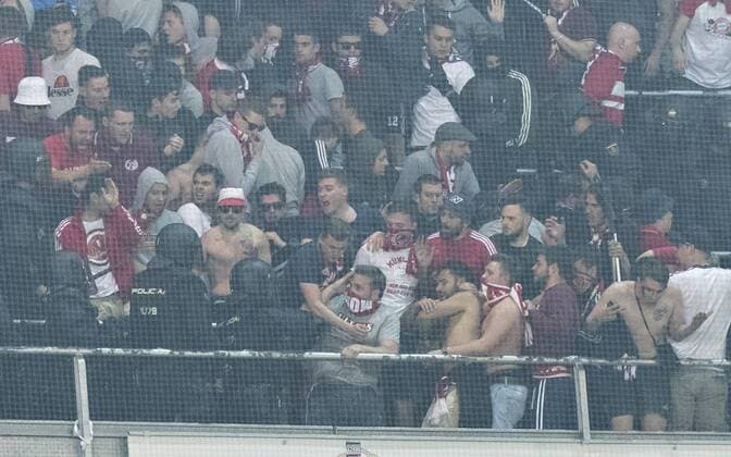 Madrid, 18.04.2017 Bayern Fans werden von spanischer Polizei angegriffen Real Madrid - Bayern München