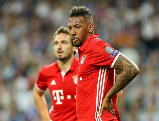 Madrid, Spain 18.04.2017, UEFA Champions League - 2016 17 Season, Quarter Final: Second leg, Real Madrid - FC Bayern Muenchen, Jerome Boateng (FCB) guckt ( DeFodi048