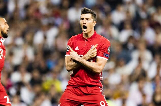Madrid, 18.04.2017 Torjubel: Robert Lewandowski (FCB) Real Madrid - Bayern München