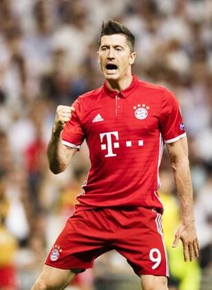 Madrid, 18.04.2017 Torjubel: Robert Lewandowski (FCB) Real Madrid - Bayern München
