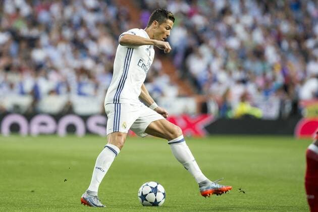 Cristiano Ronaldo of Real Madrid during the match of Champions League between Real Madrid and FC Bayern Munchen at Santiago Bernabeu Stadium in Madrid, Spain. April 18, 2017.  (20170418025)