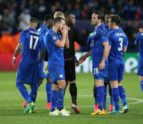 Leicester s Danny Drinkwater looks on dejected at the final whistle during the Champions League Quarter-Final 2nd leg match at the King Power Stadium, Leicester. Picture date: April 18th, 2017. Pic credit should read: David Klein Sportimage EDITORIAL USE ONLY. No use with unauthorised audio, video, data, fixture lists, club league logos or live services. Online in-match use limited to 120 images, no video emulation. No use in betting, games or single club league player publications.