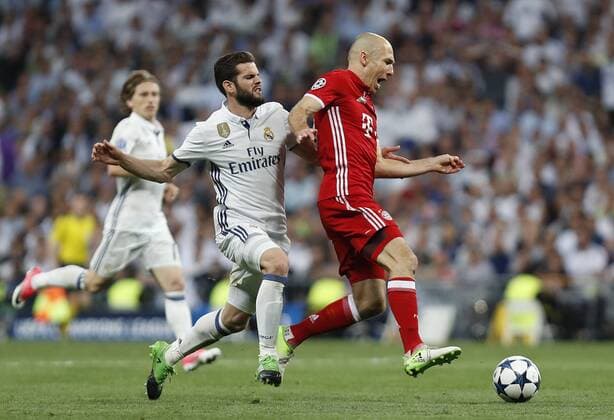 Soccer match between Real Madrid and Bayern Munich of the 2016 2017 Champions League quarter finals second leg, held at the Santiago Bernabeu stadium, in Madrid, April 18, 2017. (Photo: J. Luis Cuesta 261 Cordon Press). Robben  xJosexLuisxCuestax xx