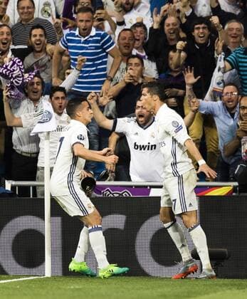 Madrid, 18.04.2017 Torjubel: Lucas Vazquez (Real), Cristiano Ronaldo (Real) Real Madrid - Bayern München