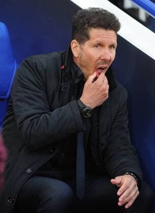 Football - 2016 2017 UEFA Champions League - Quarter-Final, Second Leg: Leicester City vs. Atletico Madrid Atletico Madrid Manager Diego Simeone at the King Power Stadium. COLORSPORT ANDREW COWIE 