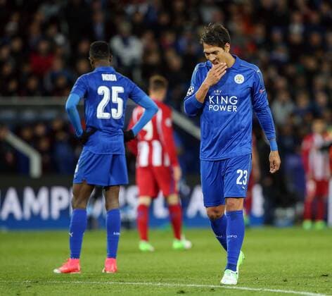 Leicester s Leonardo Ulloa looks on dejected during the Champions League Quarter-Final 2nd leg match at the King Power Stadium, Leicester. Picture date: April 18th, 2017. Pic credit should read: David Klein Sportimage EDITORIAL USE ONLY. No use with unauthorised audio, video, data, fixture lists, club league logos or live services. Online in-match use limited to 120 images, no video emulation. No use in betting, games or single club league player publications.