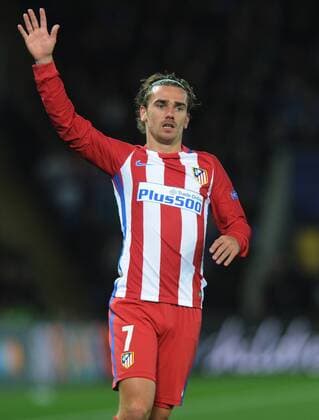 Football - 2016 2017 UEFA Champions League - Quarter-Final, Second Leg: Leicester City vs. Atletico Madrid Antoine Griezmann of Atletico Madrid at the King Power Stadium. COLORSPORT ANDREW COWIE 