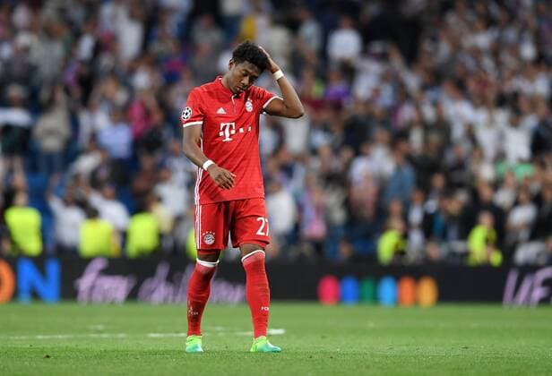 FUSSBALL CHAMPIONS LEAGUE SAISON 2016 2017 VIERTELFINALE RUECKSPIEL Real Madrid - FC Bayern Muenchen 18.04.2017 Enttaeuschung FC Bayern; David Alaba 