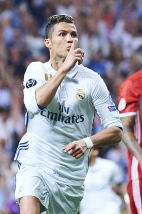 April 19, 2017 - Madrid, Spain - Cristiano Ronaldo (forward; Real Madrid) in action during the UEFA Champions League quarter-final second leg football match between Real Madrid and Bayern Munchen at Santiago Bernabeu on April 18, 2017 in Madrid Real Madrid vs Bayern Munchen. UEFA Champions League quarter-final  - ZUMAg15_ 20170419_zaf_g15_051 Copyright: xJackxAbuinx