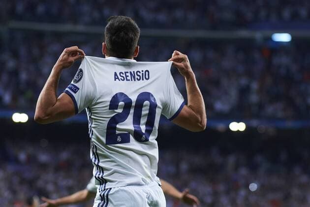 April 19, 2017 - Madrid, Spain - Marco Asensio (midfielder; Real Madrid) in action during the UEFA Champions League quarter-final second leg football match between Real Madrid and Bayern Munchen at Santiago Bernabeu on April 18, 2017 in Madrid Real Madrid vs Bayern Munchen. UEFA Champions League quarter-final  - ZUMAg15_ 20170419_zaf_g15_120 Copyright: xJackxAbuinx