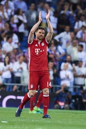 April 19, 2017 - Madrid, Spain - Xabi Alonso (midfielder; Bayern Munchen) in action during the UEFA Champions League quarter-final second leg football match between Real Madrid and Bayern Munchen at Santiago Bernabeu on April 18, 2017 in Madrid Real Madrid vs Bayern Munchen. UEFA Champions League quarter-final  - ZUMAg15_ 20170419_zaf_g15_122 Copyright: xJackxAbuinx