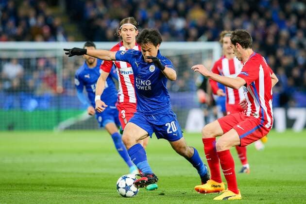 Shinji Okazaki (Leicester), APRIL 18, 2017 - Football Soccer : Shinji Okazaki of Leicester City during the UEFA Champions League Quarter-final match between Leicester City and Atletico Madrid at King Power Stadium in Leicester, England. Noxthirdxpartyxsales  (mdga014284)